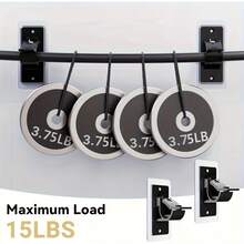 两套免打孔窗帘杆，自粘式PET窗帘杆，赠送钉子和窗帘杆挂钩，适用于浴室和客厅 - 彩色 - 查看 3