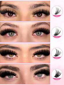 CMAYOME 800pcs Natural Soft False Eyelashes Kit, Mixed Density 10D-100D, Length 8-16mm, D-Curl. Suitable For Beginners Daily DIY Eyelashes, Cartoon Style Eyelashes And DIY Segmented Eyelashes. The Tool Kit Includes Eyelash Glue, Tweezers And Eyelash Brush. Ideal For Daily Outings, Work, Family Gatherings, Dates, Vacations And Travels. - Multicolor - View 12