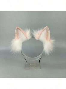 Băng đô tai thú giả lông thú trang trí lễ Phục Sinh, phụ kiện trang phục dễ thương, kẹp tóc hình người sói/sói đơn độc. - Nhiều màu - Xem 4