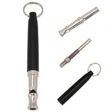 2 Pieces Pet Doorbell Bell Rattle Dog Whistle Training Set With Lanyard - Black - View 4