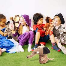 3 Títeres de Mano para Niños, Conjunto de Muñecas para Niños, Peluches de Alta Calidad, para Aliviar la Ansiedad, Contar Cuentos, Preescolar y Juegos de rol, Regalo de Cumpleaños y Navidad (C),38081418 - Negro - Ver 6