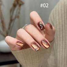 MIANEL 10ML 秋季可爱美甲 王秋月棕金色猫眼指甲油 2025 新款美白焦糖美拉德玻璃珠美甲 棕色美甲 黑色美甲 圣诞节万圣节美甲 美甲沙龙专用美甲用品 红心皇后美甲 - 彩色 - 查看 15