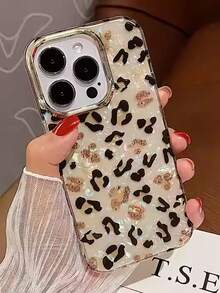 1pc Fashionable Luxury High-End Leopard Print Protective Phone Case, Compatible With IPhone 16 Pro Max, 15, 14, 13, 12, 11 Pro Max Plus, Anti-Drop Full Coverage Smart Phone Case For Women - Multicolor - View 1