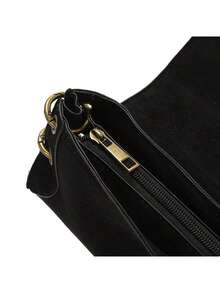 Fashionable Versatile Shoulder Bag, Crossbody Bag, Clutch, Bull Bag - Black - View 7