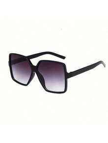 Gafas decorativas de estilo Y2K para mujer, con montura negra grande, de material de PC, de uso casual y de moda E5SD - Negro y gris - Ver 4
