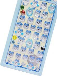 1pc Chiikawaing Anime Cartoon 3D Sticker, Cute Cat Sticker, Reusable Waterproof Sticker, DIY Craft Sticker, Suitable For Laptop, Water Bottle, Notebook, Car, Luggage, Gift Wrapping, Party Decoration, Vinyl Sticker, School Supplies, Learning Supplies (Random Style)