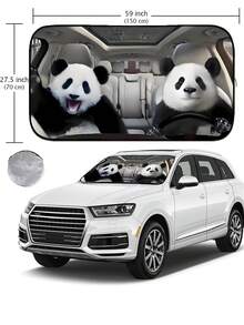 59.06" X 27.5" Foldable Car Windshield Sun Shade, Front Window Sunshade With Enhanced UV Protection, Suitable For Sedans, SUVs And Hatchbacks