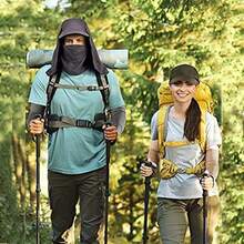 OpenHIALBERTO Sombrero para el Sol Unisex, Sombrero de Pesca con proteccin UV con Velo y proteccin para el Cuello con mosquitera para Pesca, Senderismo, Camping, Playa y Safari - azul oscuro - Ver 7