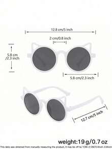 1 Set de 4 piezas de gafas de moda con marco de policarbonato con orejas de gato y rectángulos multicolor bohemios para niños y niñas de 4 a 8 años, con estuche, para combinar con atuendos diarios - Multicolor - Ver 8
