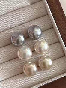 Bộ 3 đôi bông tai đính hạt hình học thanh lịch màu trắng, vàng sâm panh và xám, phù hợp cho thanh thiếu niên và các cô gái trẻ để đeo hàng ngày và trong các dịp lễ hội. - hình học - Xem 10