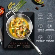 Placa de Inducción, Parrilla de Induccion, Placa de Inducción de Con Sensor Táctil y Pantalla LED, 10 Niveles de Potencia & Temperatura, 8 Modos de Cocción, Cronómetro de 24 horas,38084647 - Tipo de Enchufe A Japonés (100V) - Ver 2