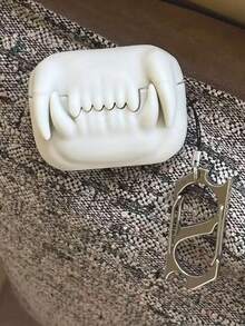 1pc Unique Tooth Shaped Earphone Case Compatible With Apple Pro 2nd Gen, Protective Cover Compatible With Apple Wireless Bluetooth Earphones 1/2/3/4, Funny Earphone Box (Earphones Not Included) - White - View 4