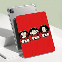 动漫卡通人物设计，玛法尔达iPad保护套，内置Apple Pencil笔槽 - 轻巧防滑，防刮擦，可折叠TPU保护套，兼容iPad 9.7/10.2/10.9/12.9/Pro 11/第十代 - 可爱插画，平板电脑保护，萌趣设计，保护 - 彩色 - 查看 8
