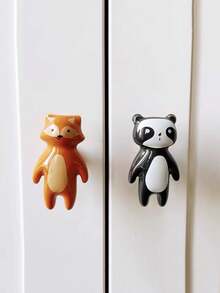 Cartoon Furniture Handles Animal Drawer Knob Ceramic Drawer Knobs Handles For Cabinets And Drawer Lion Panda Fox Baby Handle,Random Style
