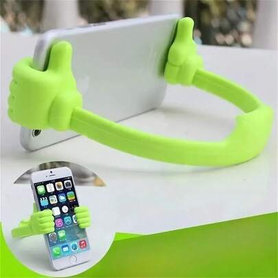 1pc Cute Thumb Grip Phone/Tablet Stand - Flexible Adjustable Smartphone/IPad Holder, Non-Slip Silicone Base, Suitable For Desk/Bedside - New Year Tech Gift, Winter Travel Essential, Stylish Workstation Decor, Holiday Organization Gadget, Minimalist Office Accessory
