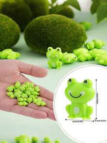 20/40Pcs Mini Green Plastic Frogs, Tiny Frogs Figurines Small Frog To Hide Fairy Garden Miniature Dollhouse Potted Plants Home Decoration Frog Decorations For Party - Green - View 5