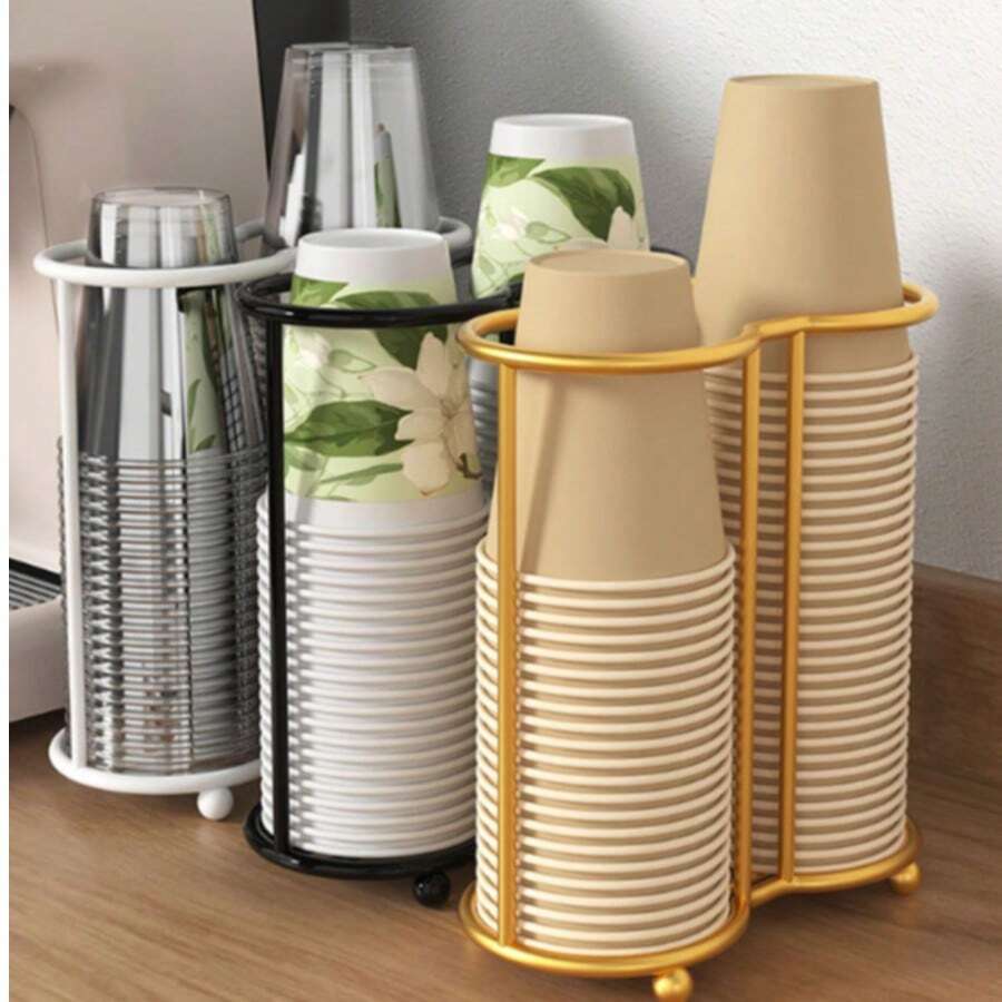 1pc Disposable Cup Organizer, Simple Paper Cup Rack, Multi-Functional Desktop, Coffee And Milk Tea Cup Holder And Cup Fetcher - Multicolor - View 1