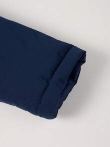 Áo khoác nữ cỡ lớn có mũ - Áo khoác công sở hai mặt có túi, phù hợp cho mùa thu/đông. - Màu xanh lam - Xem 7