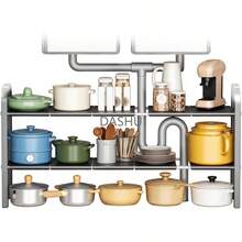 Organizador de Fregadero,Organizador de Debajo del Fregadero,Bandeja de Almacenamiento,Estante de Almacenamiento para Cocina, Despensa, Baño, Cajones y Alacena (Negro-6 Paneles) - Negro78565 - Ver 4