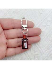 10个随机混合树脂啤酒瓶钥匙扣 - 彩色迷你饮料瓶钥匙圈，带金属环，新奇派对礼物，独特生日礼物，包包挂饰及装饰配件，钥匙扣收纳器 | 趣味设计 | 钥匙扣 - 彩色 - 查看 4