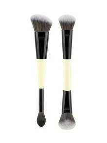 1/2 双头面部化妆刷，适用于粉底轮廓腮红高光和遮瑕刷，高级合成化妆刷套装。 - 彩色 - 查看 11