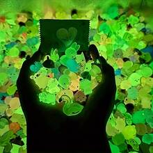 25 Glow-In-The-Dark Resin Mini Animals| Glow-In-The-Dark Ducks, Dolphins, Frogs, Rabbits, Turtles, Etc. (Individually Packaged), Perfect For Jewelry, Party Gifts, Ideal For Christmas, Halloween, Easter, Holiday Gifts - 25 cái - Xem 2