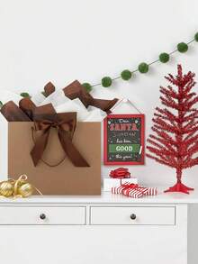 5pcs/1pc-Landscape-Style Kraft Paper Gift Bags, Shopping Bags, Packaging Bags With Handles, Bow-Decorated Handbags, Trick Or Treat, Halloween, White Large-Capacity Paper Bags, Halloween, Thanksgiving, Christmas, New Year, Wedding, Birthday Gift Packaging Bags, Simple Solid-Color Shopping Bags, Small Business Supplies - Brown - View 6