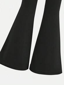 Áo ngắn tay in hình trái tim và quần ống loe ôm sát dành cho nữ thanh thiếu niên - màu đen - Xem 7