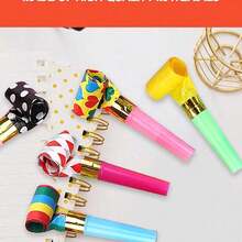 10pcs-Party Blower, Colored Noise Generator, Squawkers Tassel Noise Generator For Party Playing, Birthday Noise Generator, Birthday Horn Blowing Party Whistle, Suitable For Graduation Ceremonies, Party Events, Christmas, Easter And Other Parties,Christmas - Multicolor - View 2