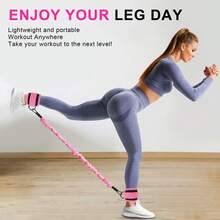 1件/3件装脚踝阻力带，健身脚踝绑带，腿部和臀部训练阻力带，健身配件 - 粉色 - 查看 5
