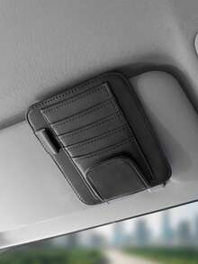 Practical New Car Sun Visor Storage Clip, Thin Multi-Card Slot Sturdy Backclip, PU Leather, Car Interior Organization, Essential Car Storage Organizer For Car Owners