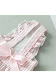 1pc Striped Summer Dress For Small Dogs, Puppy Princess Dress For Teddy, Poodle And Other Small Pets - Pink - View 5