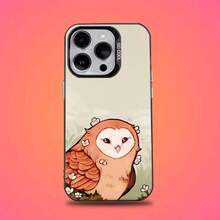 Funda de Teléfono O-Owl de Animal Lindo para 11,12,13,14,15,16,17,Pro,Max,Plus IMD Mate Negro - z2 - Ver 7
