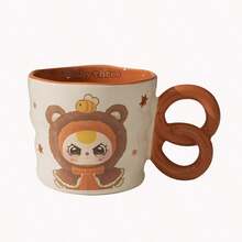 3岁儿童陶瓷水杯，节日礼物，可爱卡通桌面饮水杯 - 彩色 - 查看 14