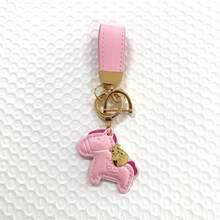 Luxury Horse-Shaped Keychain - Lucky Charm For The Year Of The Horse 2026, High-Quality Leather Couple Car Key Chain, And Adorable Cartoon Clothing Bag Pendant, Ideal As New Year Gifts, Perfect Choice For Car Keys