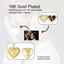 定制照片圆形吊坠项链，不锈钢激光雕刻肖像个性化项链，纪念礼物 - 彩色 - 查看 10