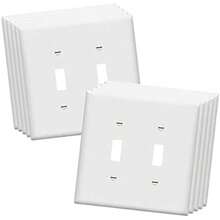 Enerlites interruptor de luz placa de pared, Jumbo 2-Gang 4.88" x 4.92", tamaño medio, irrompible policarbonato termoplástico, UL listado, 8812M-W-10PCS, blanco (10 unidades)(2-Gang Mid Size 10 Pack Blanco) - Multicolor - Ver 2