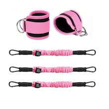 1件/3件装脚踝阻力带，健身脚踝绑带，腿部和臀部训练阻力带，健身配件 - 粉色 - 查看 8