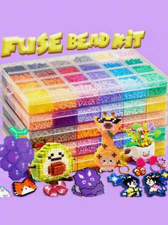 4 件套 2.6 毫米焊接珠套装，96 种颜色，豆子拼图手工 DIY，生日、毕业、情人节、派对礼物，点火药丸补充套装，多种颜色可供选择。