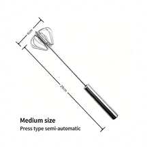 Stainless Steel Manual Egg Beater Semi-Automatic Handheld Whisk For Cream Whipping Mixing Baking Kitchen Tool - Multicolor - View 14