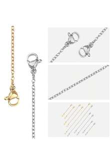 3/6/12 Pieces Of Stainless Steel Extension Chains With Lobster Clasp Connecting Chains, Suitable For DIY Jewelry Making Accessories For Bracelets And Necklaces. - Extended Chain - View 3