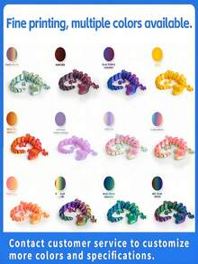 6/12个3D打印可爱迷你壁虎桌面摆件，随机渐变色小壁虎，适合收藏、派对装饰、派对礼品、房间装饰、减压、情人节礼物、返校礼物、斋月礼物 - 彩色 - 查看 6