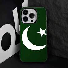 Funda de Teléfono con Bandera de P-Pakistan-n para 17,16,15,14,13,12,11,Pro,Max,Plus, Cubierta de TPU Negra - Z4 - Ver 9