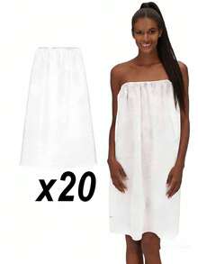 10pcs Disposable Bath Skirt Non-Woven Spa Wrap Lightweight Women Shower Towel For Sauna Beauty Salon And Home Use White Valentine's Day Bathrobe - Multicolor - View 7