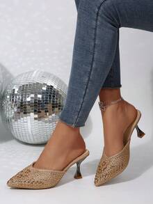 女士高跟鞋 - 金色 - 查看 4