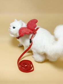 LANGXINGCS 一套糖果色天使翅膀设计防逃脱宠物胸背带和牵引绳，适合小型宠物户外活动 - 彩色 - 查看 14