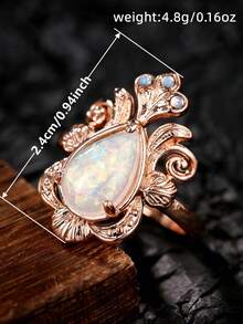 1pc Elegant Cubic Zirconia Ring, Women's Style, Suitable For Wedding, Engagement, Anniversary, Party, Valentine's Day And Other Occasions - 1# - View 7