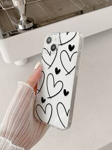 Funda minimalista para móvil con diseño de corazones y líneas sencillas, compatible con las series  Pura 70/Nova/Honor 400/200/MAGIC/X, vivo Y, OnePlus 12R/NORD CE3 Lite, OPPO Reno 14/A/F,  14T Pro/Redmi/POCO/NOTE. Transparente, sencilla, elegante y duradera, fabricada con material TPU protector. Perfecta para San Valentín, Halloween, Navidad, Año Nuevo y todas las ocasiones festivas. Una opción ideal para uso personal o para regalar. - transparente - Ver 4