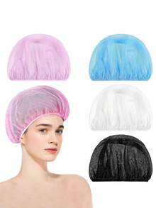 4 piezas Gorros de malla para dormir para cabello rizado, gorros de malla para dormir por la noche, redecilla para rulos, redecilla elástica para gorro de dormir de mujer - Multicolor - Ver 11