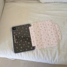 韩式花卉图案iPad保护套，亚克力材质，适用于iPad第11代、iPad Pro 2025新款、iPad Air 7/6、第10代、11英寸，可爱平板电脑保护套，带笔槽，防弯曲 - 粉色 - 查看 6